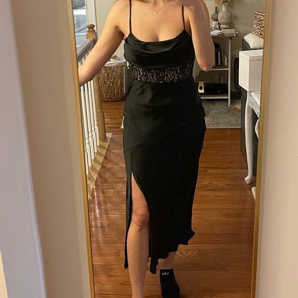 NWT Cowl Neck - Lace Midi Dress - Picture 4 of 5